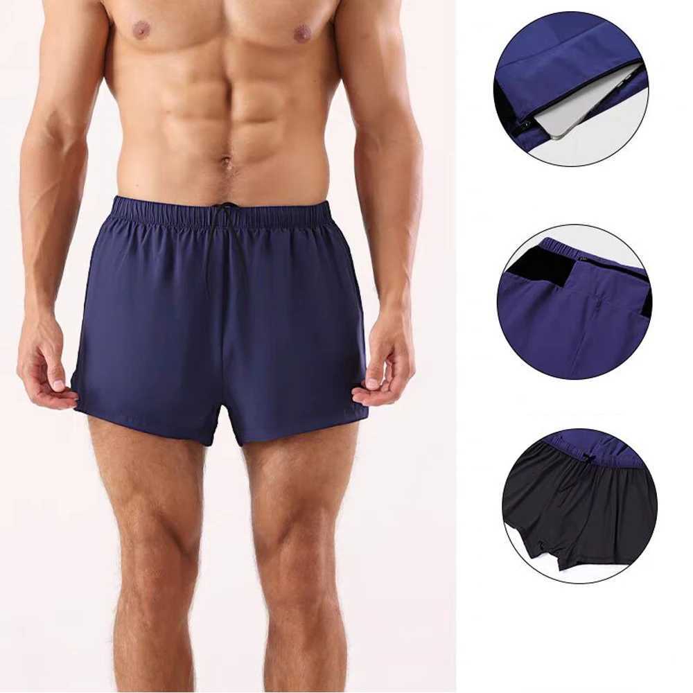 Mens Running Shorts Double Layer Short Pants Jogging Fitness Shorts With Pocket Summer Training Quick Dry Track Shorts MarathonXJ241226