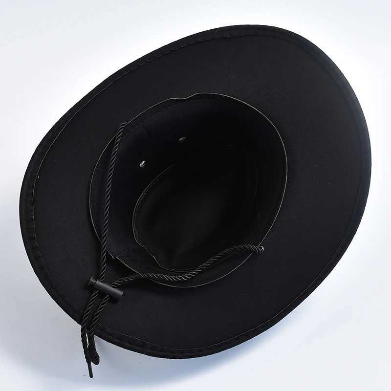 Artificial suede Western mens denim hat gentlemans denim girls jazz hat curved Brim party travel hat W241225