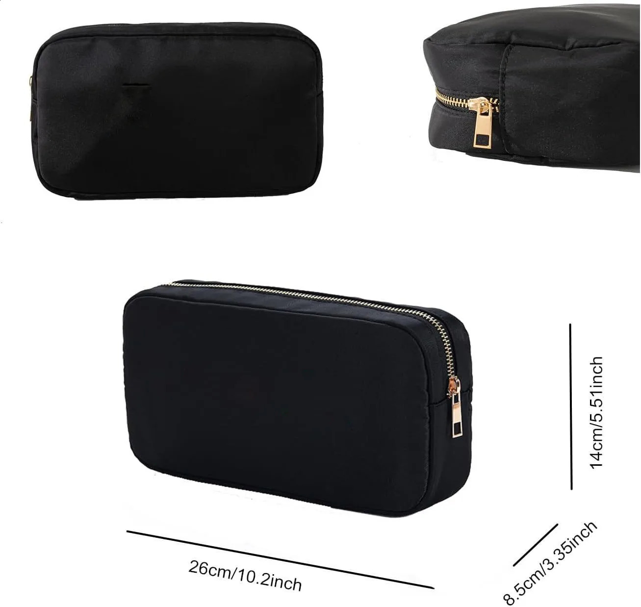 Personalized Chenille Embroidery High Capacity Makeup Bag Nylon--UP TO 5 LETTERS--Waterproof Travel Toiletry Bag for Women Girl 241226