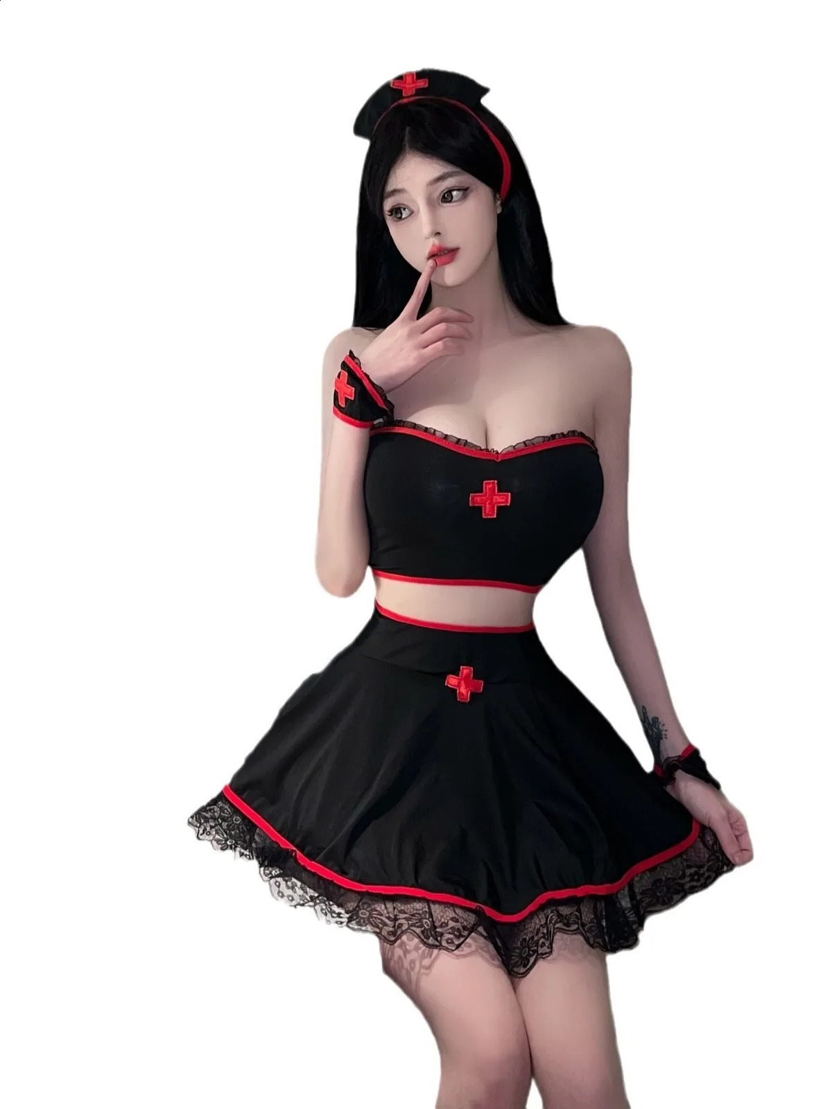 Sexy Nurse Uniform JK Cosplay Seduction Pure Desire Dress Elegant Tank Mini Dress Sweet Sexy Korean Women Tops BEO7 241226