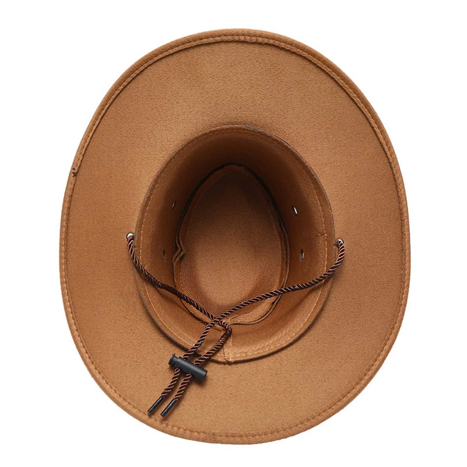 Adult suede western cowboy hat mens retro mens denim hat mens denim hat summer wide Brim Sunscreen Sun C 2024 new accessories W241225