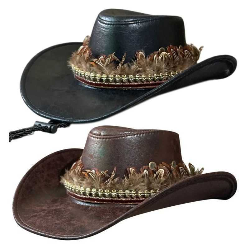 Handmade denim hat wide Brim denim hat suitable for female doctor parties W241225