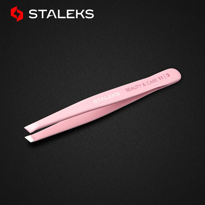 STALEKS Professional High Quality Slant Tip Eyebrow Tweezers Multifunction Stainless Steel Makeup Tool TBC-11-3 241223
