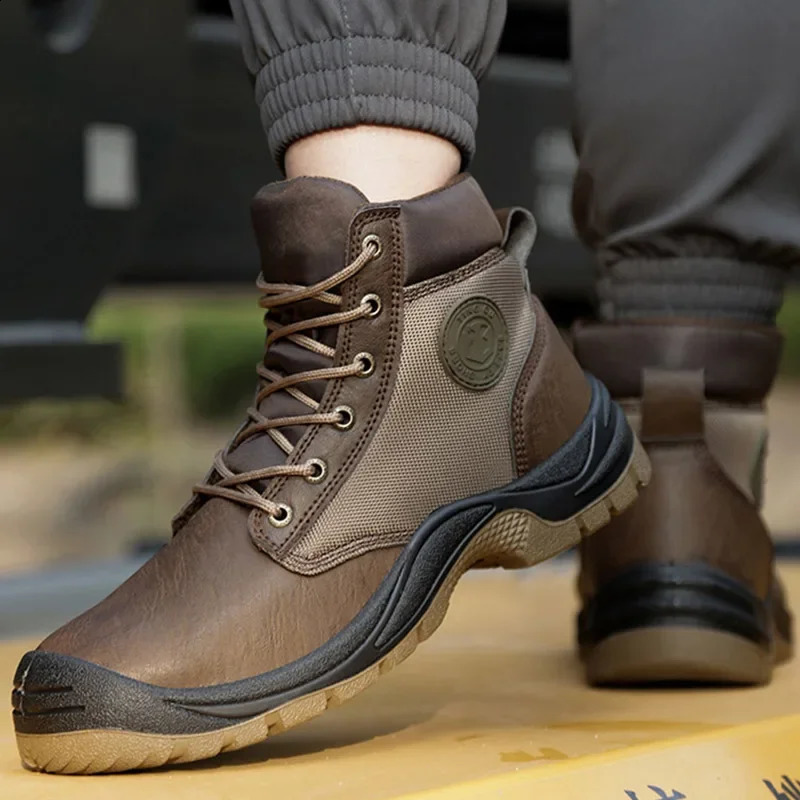 Safety Shoes Anti-smash Anti-puncture Anti-slip Work Shoes Wear-resistant Anti-static Labor Protection Shoes Lightweight for Men 241226