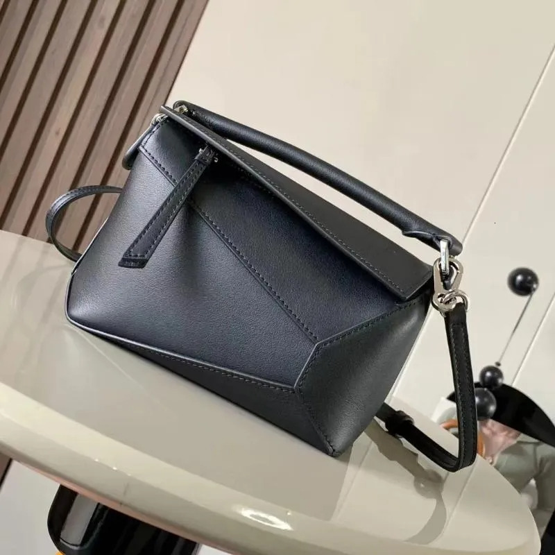 New Free Shipping High-quality Designer Bag, Genuine Leather Handbag, One Shoulder Women's Bag, Puzzle Handbag, Handbag, Horizontal Geometric Squ