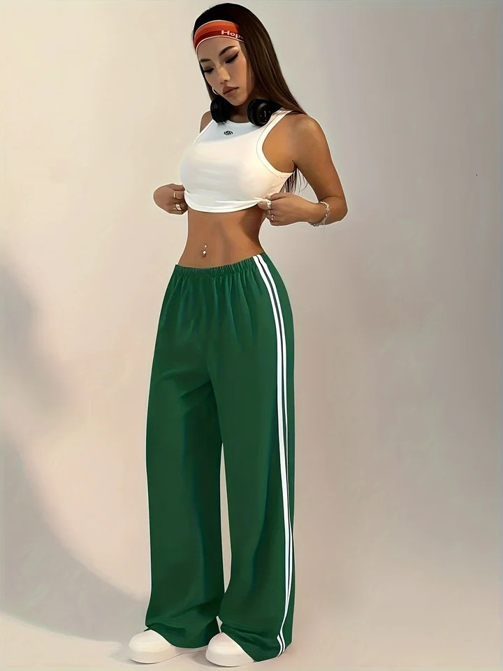 Womens casual long pants versatile fashion trousers spring and autumn style girls solid color 241225