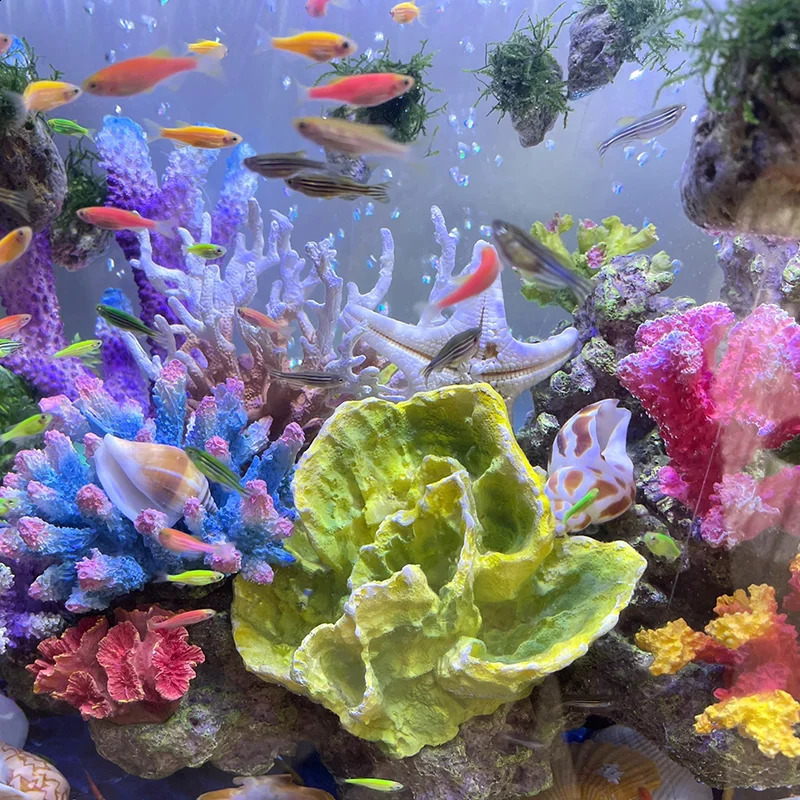 Suspended Stone with Moss for Fish Tank Aquarium Decorative Aquatic Plants Landscaping Natural Avatar Effect with Rope 241225