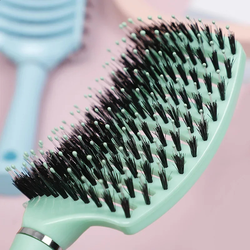 Women Wet Curly Detangle Hair Brush Hair Brush Scalp Massage Comb Hairbrush Bristle Nylon Salon Hairdressing Styling Accessories 241225