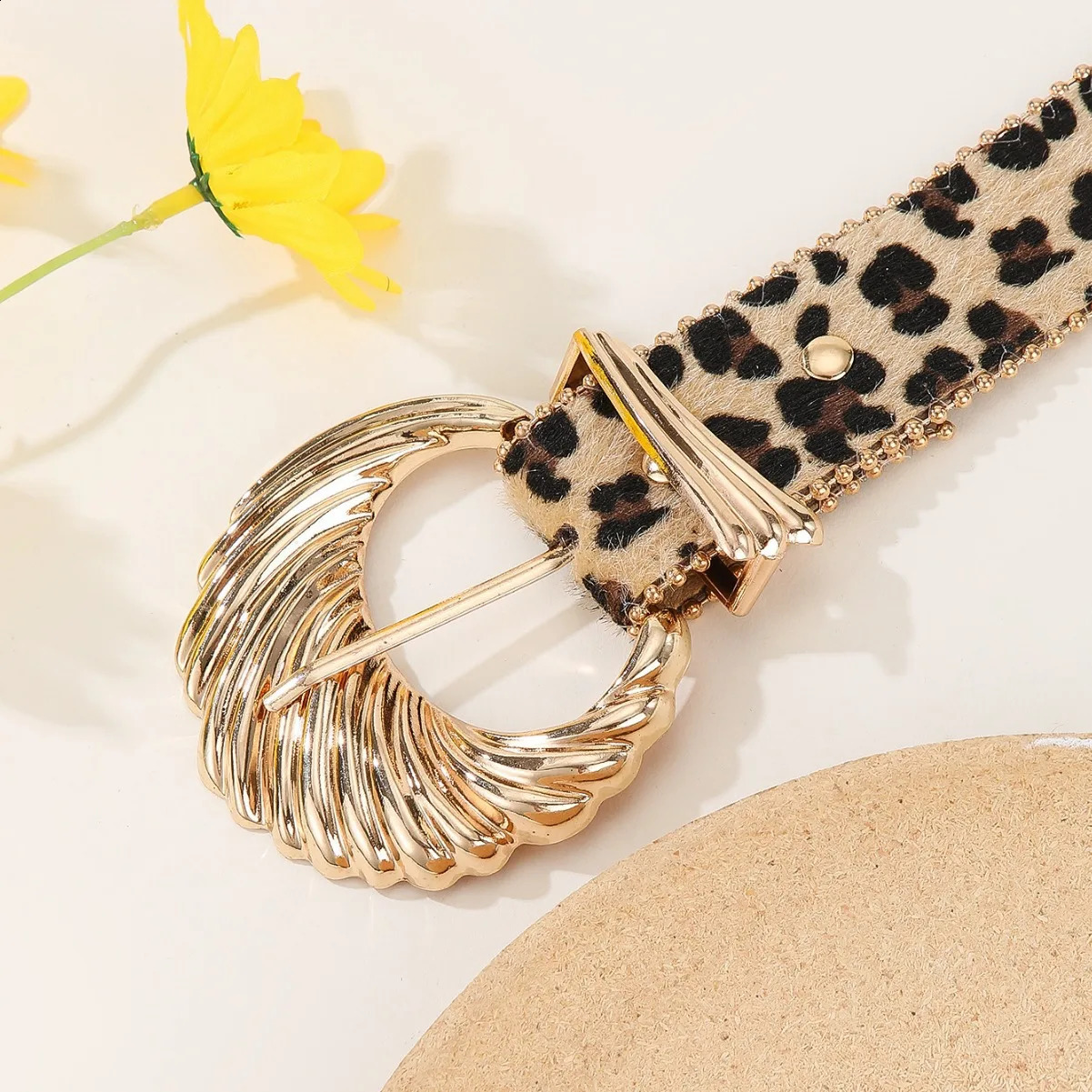 Womens Belt Gothic Vintage Golden Zebra Leopard Woman Cheetah Y2k Belt Viper for The Dress Emo Belt Accessories 241226