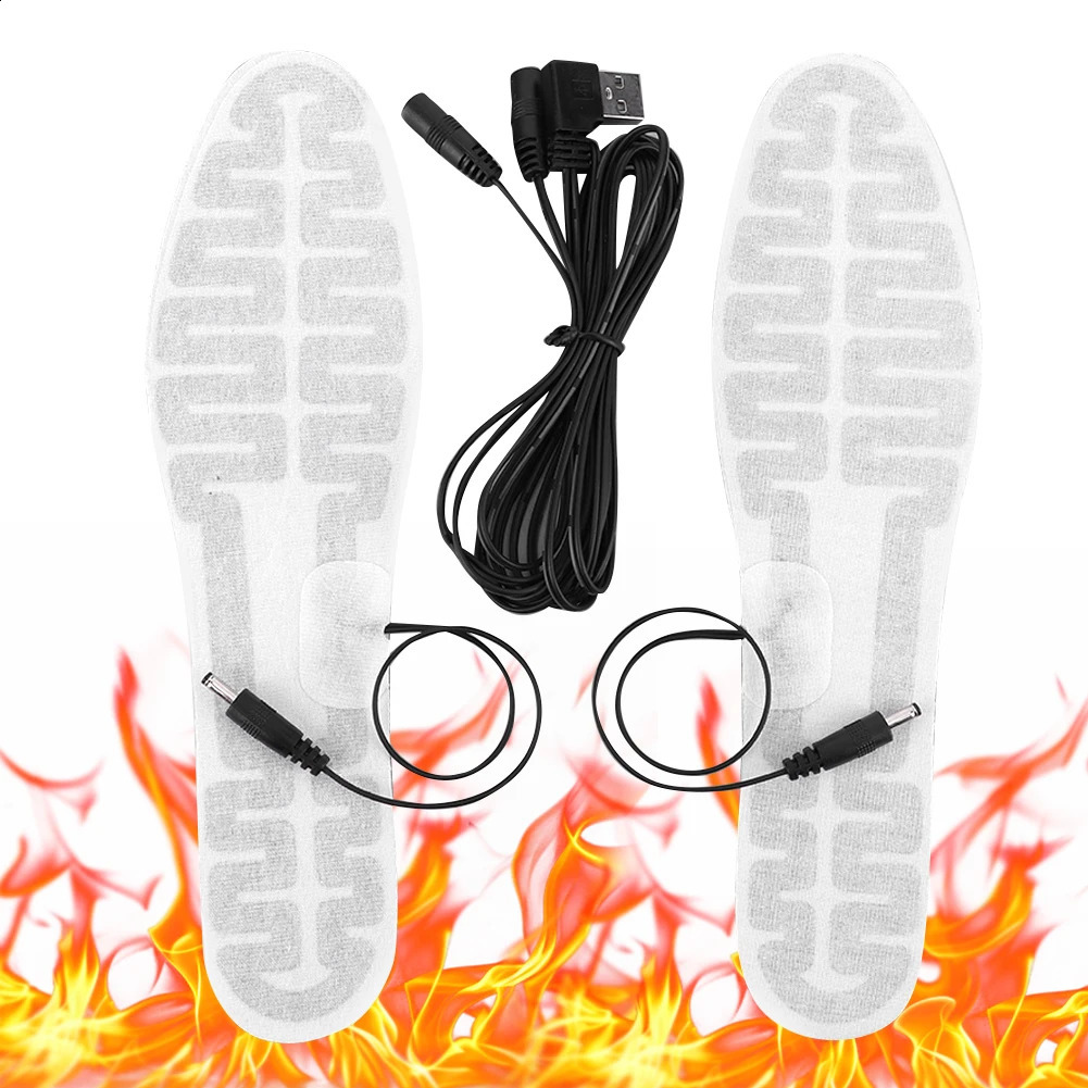 USB Heated Shoe Insoles Electric Foot Warming Pad 10W Winter Warm Insoles Winter Outdoor Sports Heating Insole 241226