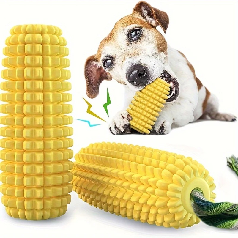 Chew Puppy Toothbrush Clean Teeth Interactive Corn Dog Toys Aggressive Chewers Meduium Large Breed