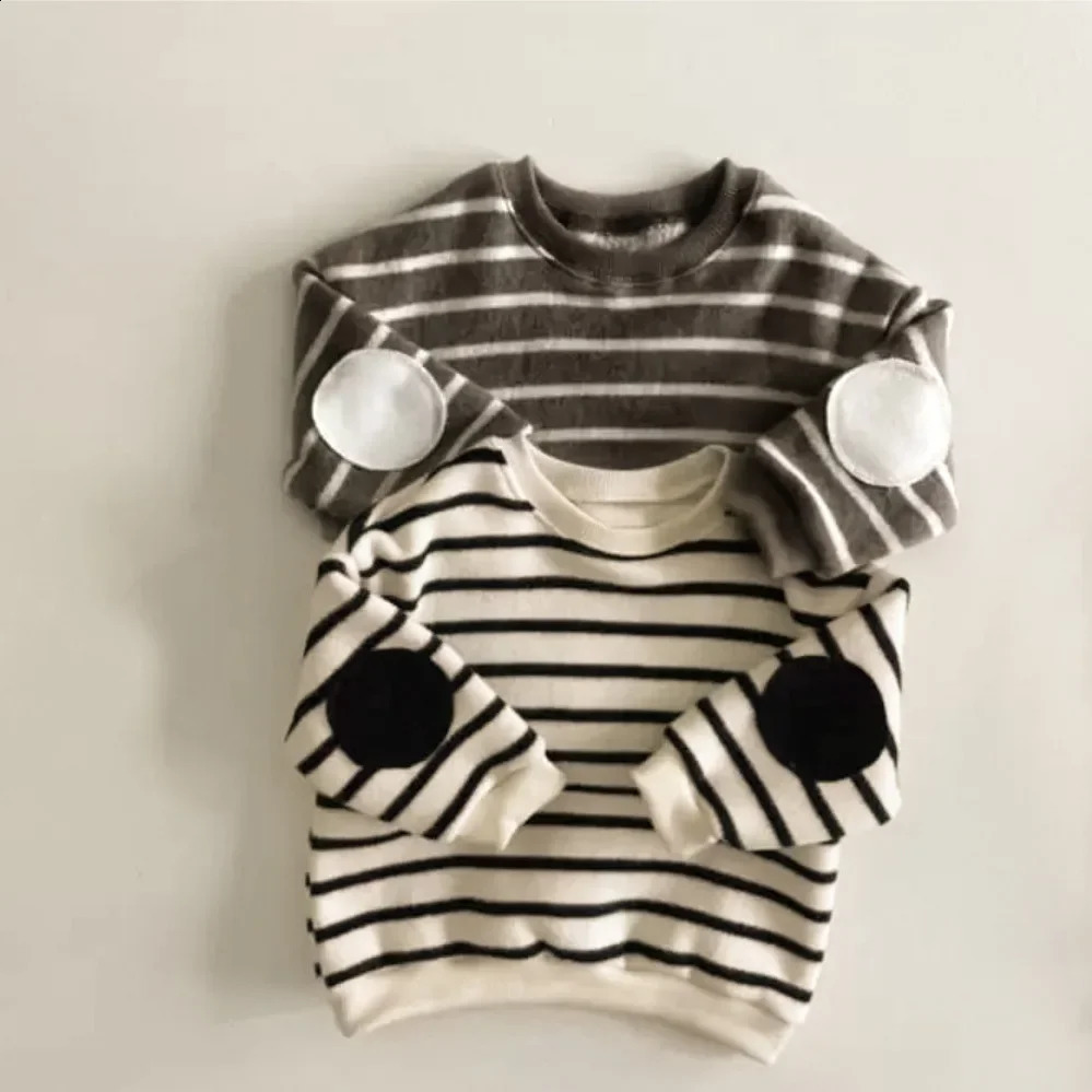 8493 Baby Clothing Set Spring Boys Suit Striped SweatershirtPant Casual 03Year Girls Two Piece 241225