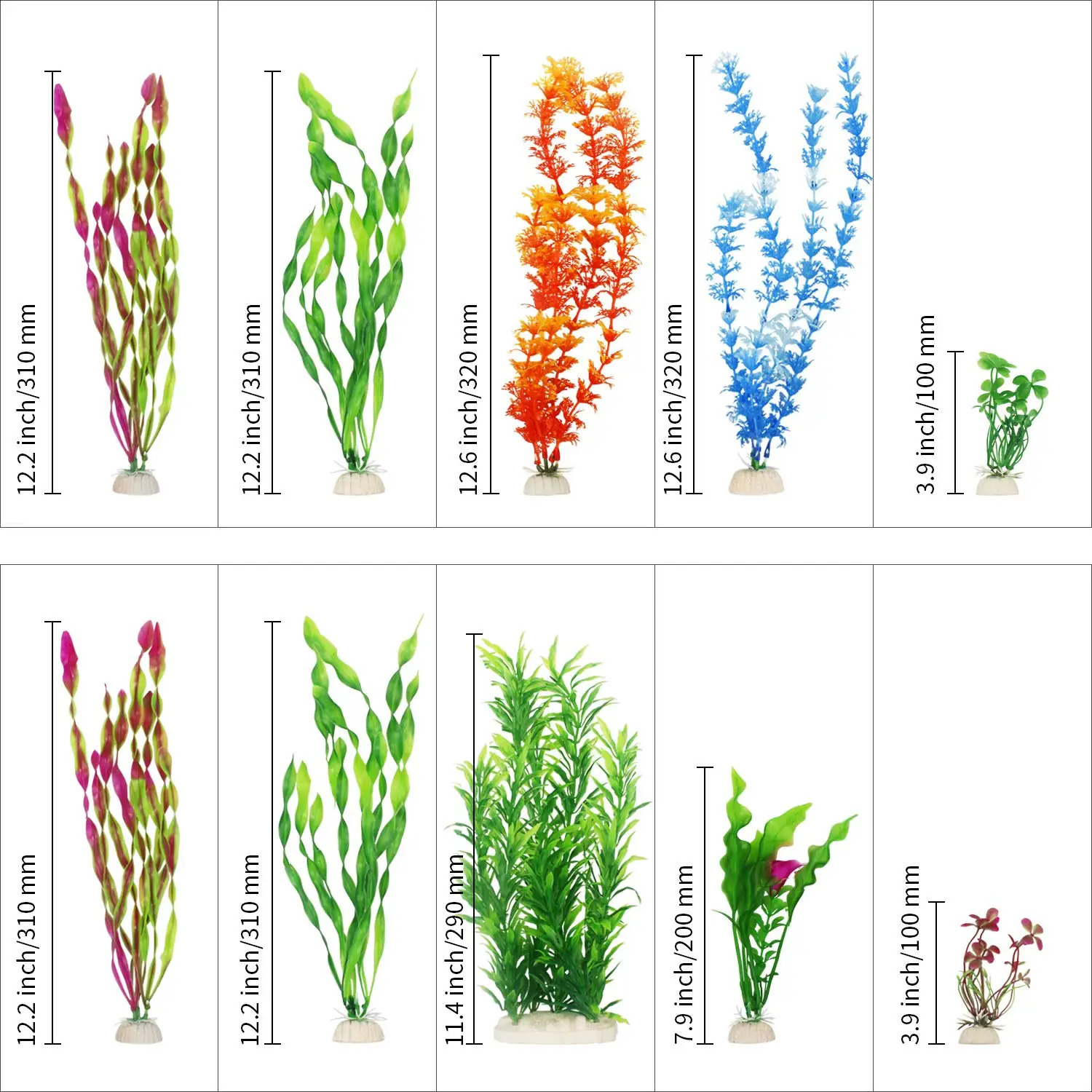 10PCS Artificial Aquarium Plants Set Underwater Plants For Aquarium Fish Tank Decoration Colorful Water Grass Aquatic Plant 241225