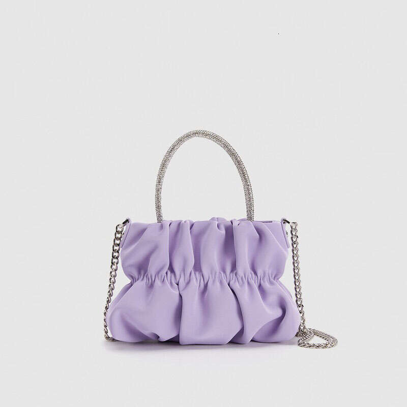 Water Dia Handheld Shoulder For Women's Summer New Style, Ladies' Socialite Party Wrinkled Cloud Chain Crossbody Bag