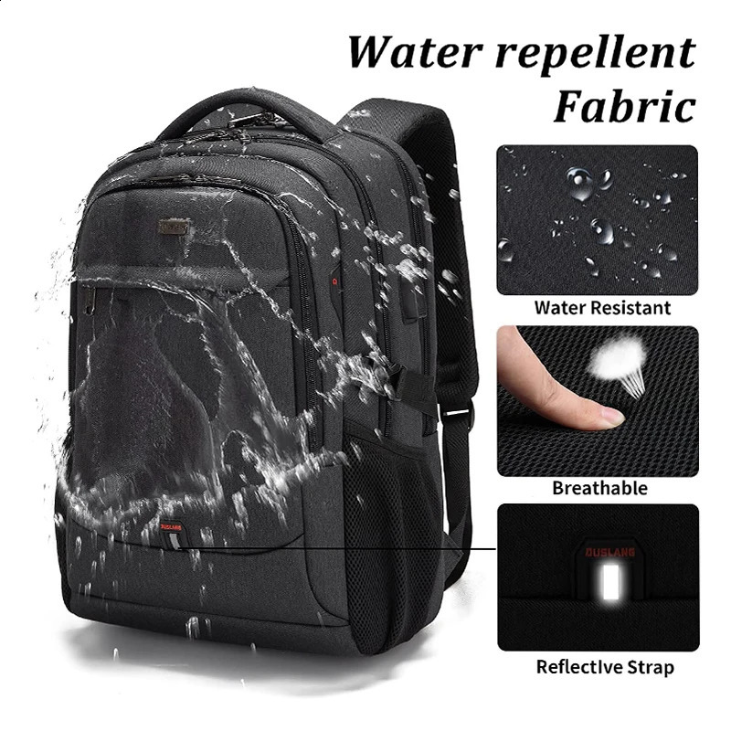 Fashion Water Resistant Business Backpack For Men Travel Notebook Laptop Backpack Bags 17.3 inch Male Mochila For Teen 241226
