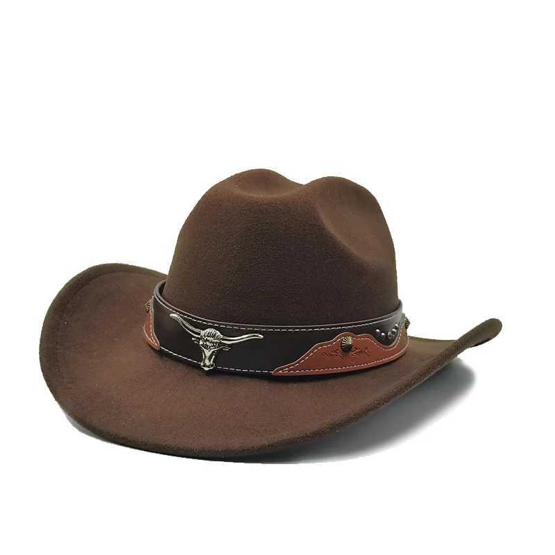 Retro Western Cowboy Hat Ethnic Belt Cowboy Hat Mens and Womens Hats Retro CS Sorero hombre sombrero vaquero hombre W241225
