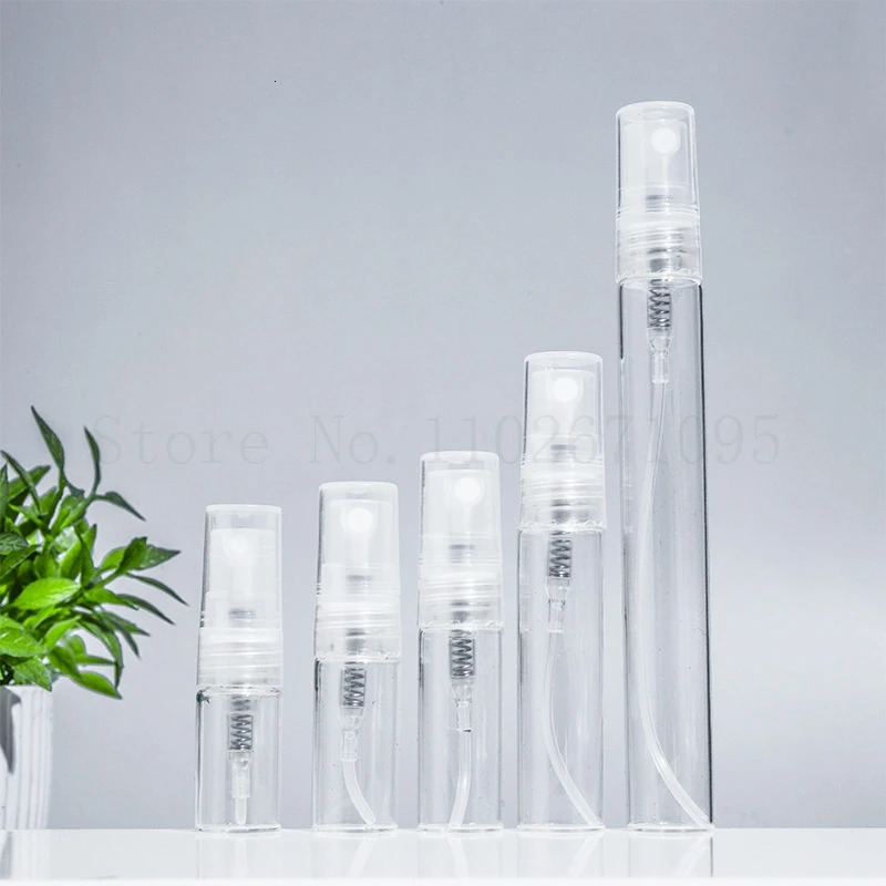 100PCS/LOT Clear Brown Glass Perfume Spray Bottle Sample Sack Tube 241225