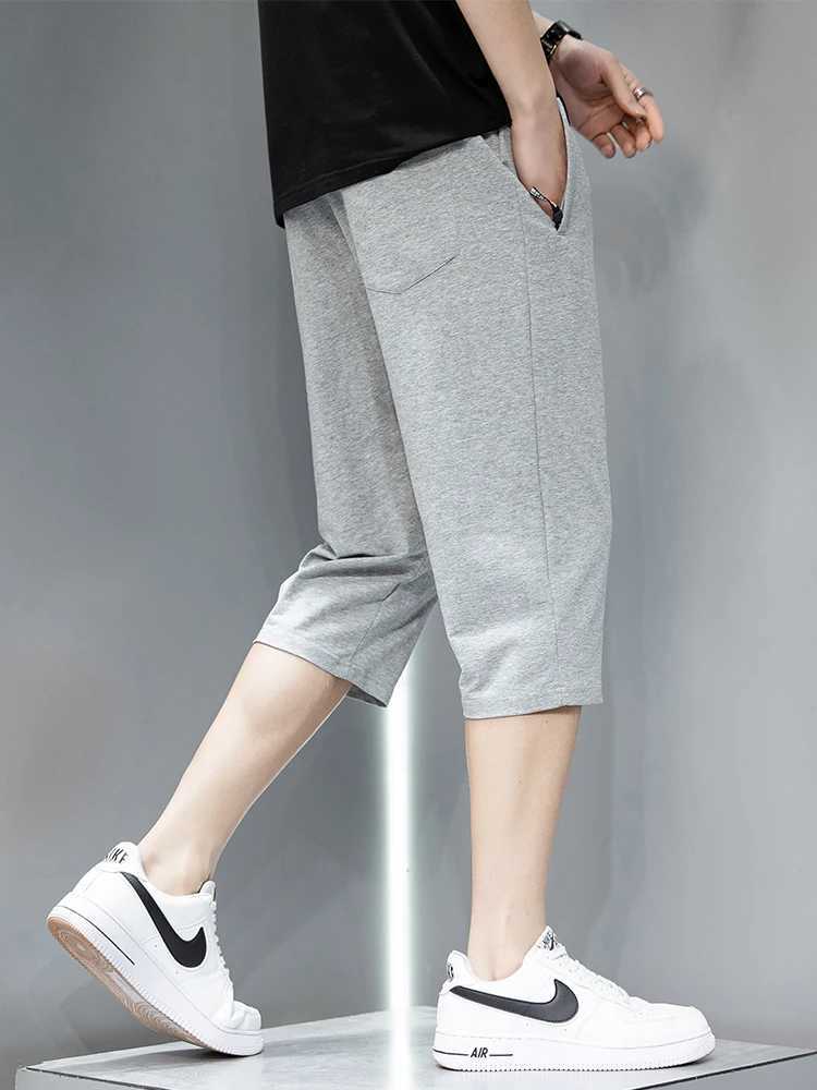 Summer Zip Pockets Sweatshorts Men Sportswear Short Breeches Jogger Pants Capris Male Solid Cotton Casual Shorts Plus Size 8XLXJ241226