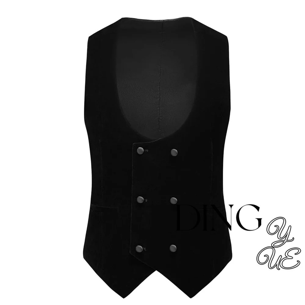 Formal Business Velvet Wedding Mens Vest Suit Waistcoat Sleeveless Jacket Custom Made Slim Shawl Lapel Groom Double Breasted 241224Z