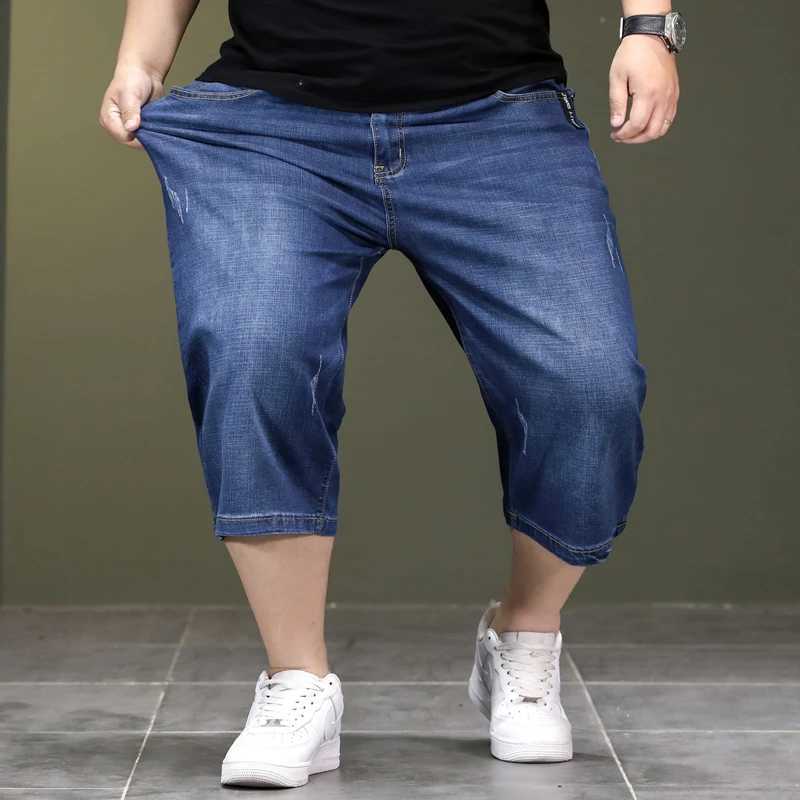 Ultra fine 44 46 48 mens summer denim shorts loose and high-quality plus weight denim shorts brand daily classic mens pants W241226