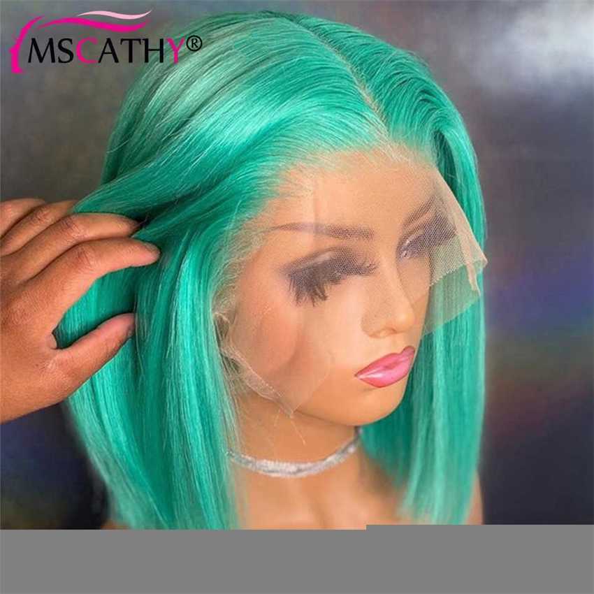 Synthetic Wigs Red 99j Bob Wig 613 Blonde Lace Front Human Hair Purple Grey Green Colored Short Hd Frontal s for Women Prepluck 230227 Hair Wigs