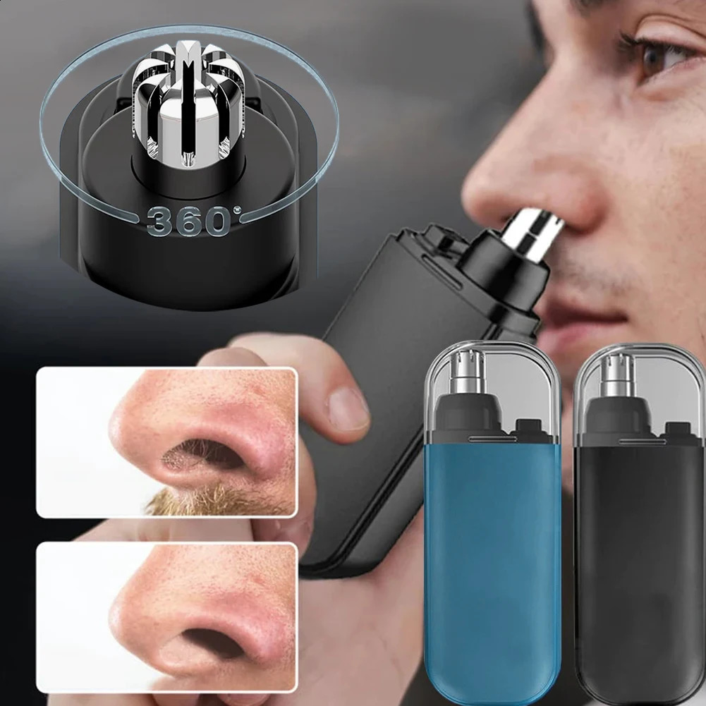 Electric Nose Hair Clipper Trimmer Nose Ears Hair Eyebrow Trimmer Painless Dual-Edge Blades USB Charging Washable For Face Care 241226
