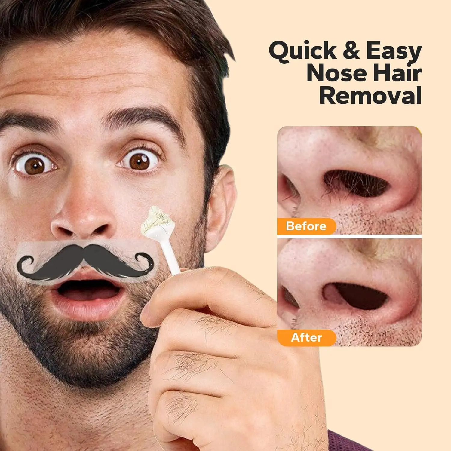 Nose Wax Kit Waxbean Portable Quick Painless Nose Hair Removal Set Paper-Free Cleaning Waxing Beans Clipper for Man and Women 241226