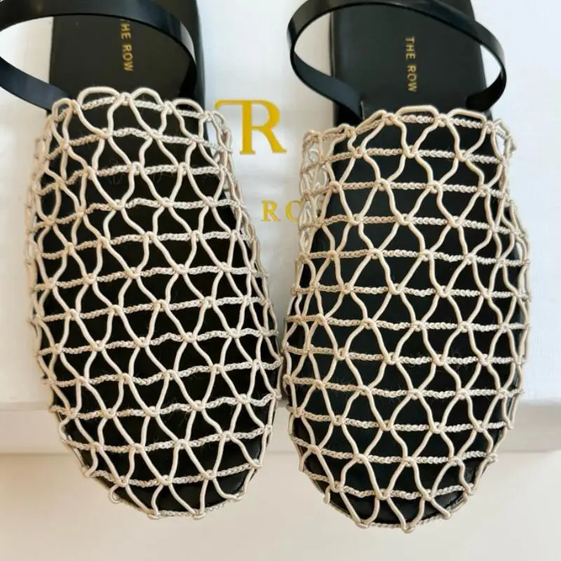 Mesh Slippers Women Falts Summer y Sandals ner Rome Walking Leisure Round Toe Slingback Outdoor Dress Beach Shoes 241225