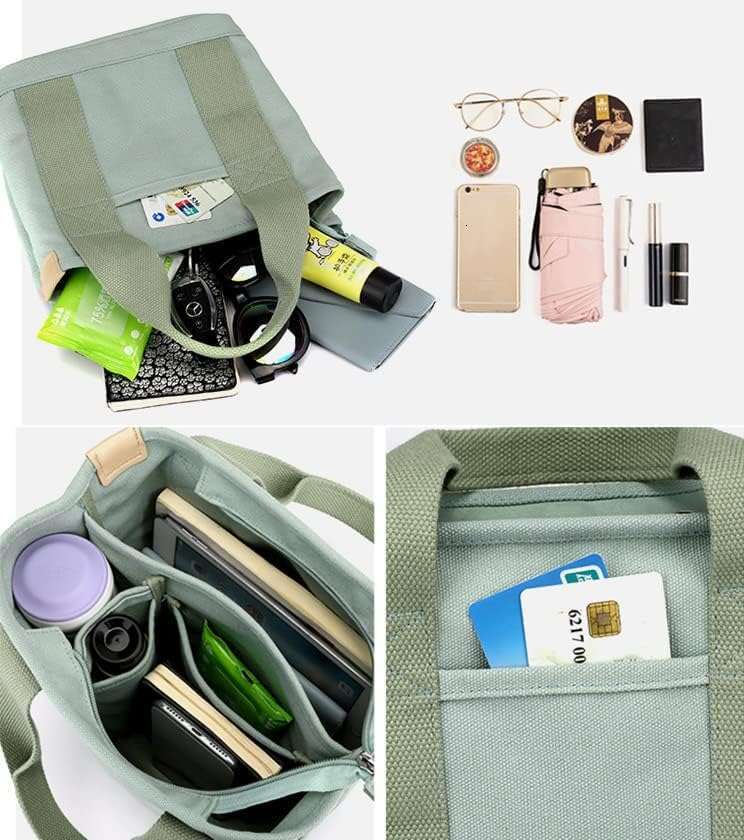 Small with Zipper Tote for Women Canvas Crossbody Shoulder Satchel Hobo Messenger Bag 2024