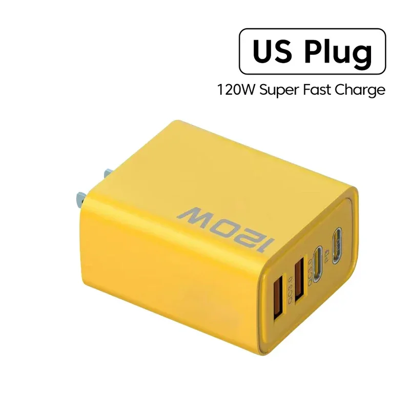 120W 3.0 USB Fast Phone Charger Type C Quick Charge Charging Adapter EU/US Plug Suitable for High-end Smartphones