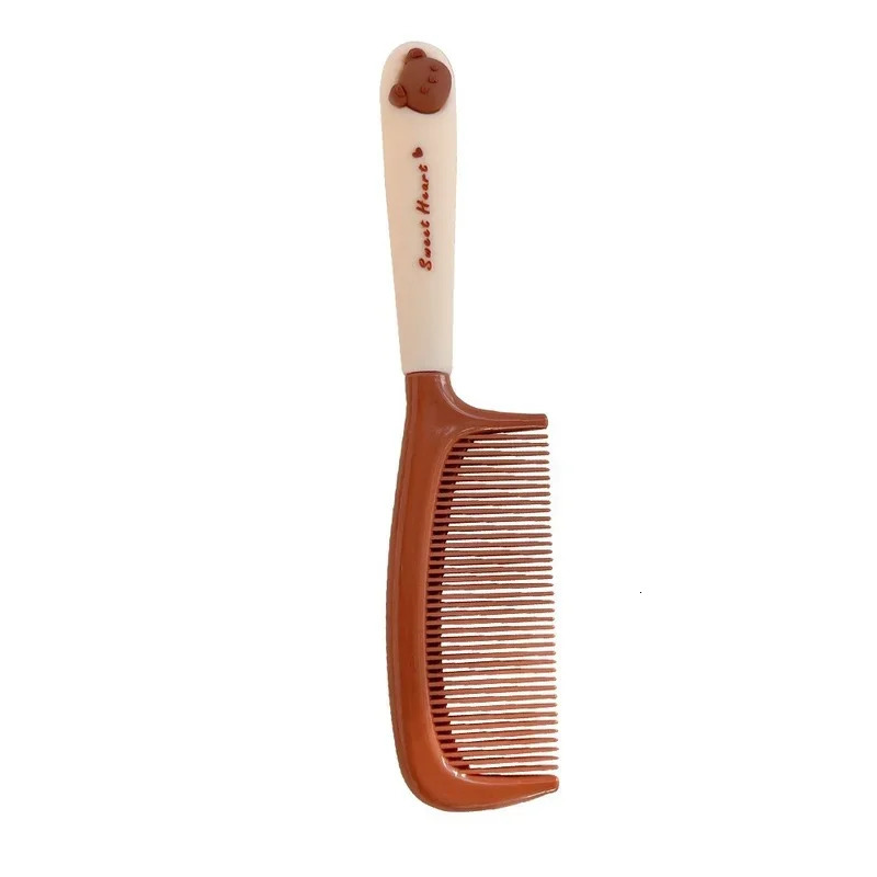 1pc Cute Cartoon Baby Hair Brush Milk Tea Color Comb Kawaii Bear Bunny Soft Handle Resin Comb for Little Girl Hair Accessories 241225
