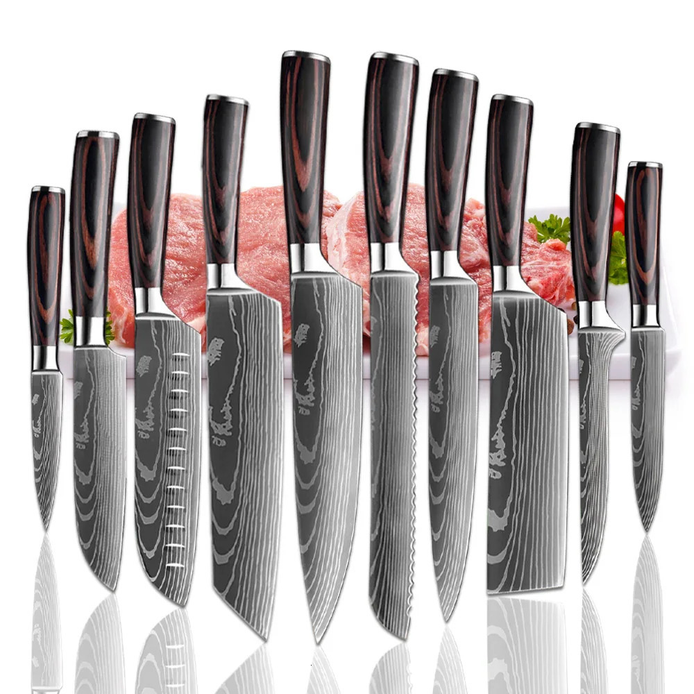 Sharp kitchen knife for cutting meat fish fruits bread butcher Bonin Japanese knife chef cooking knife laser Damascus knife 241225