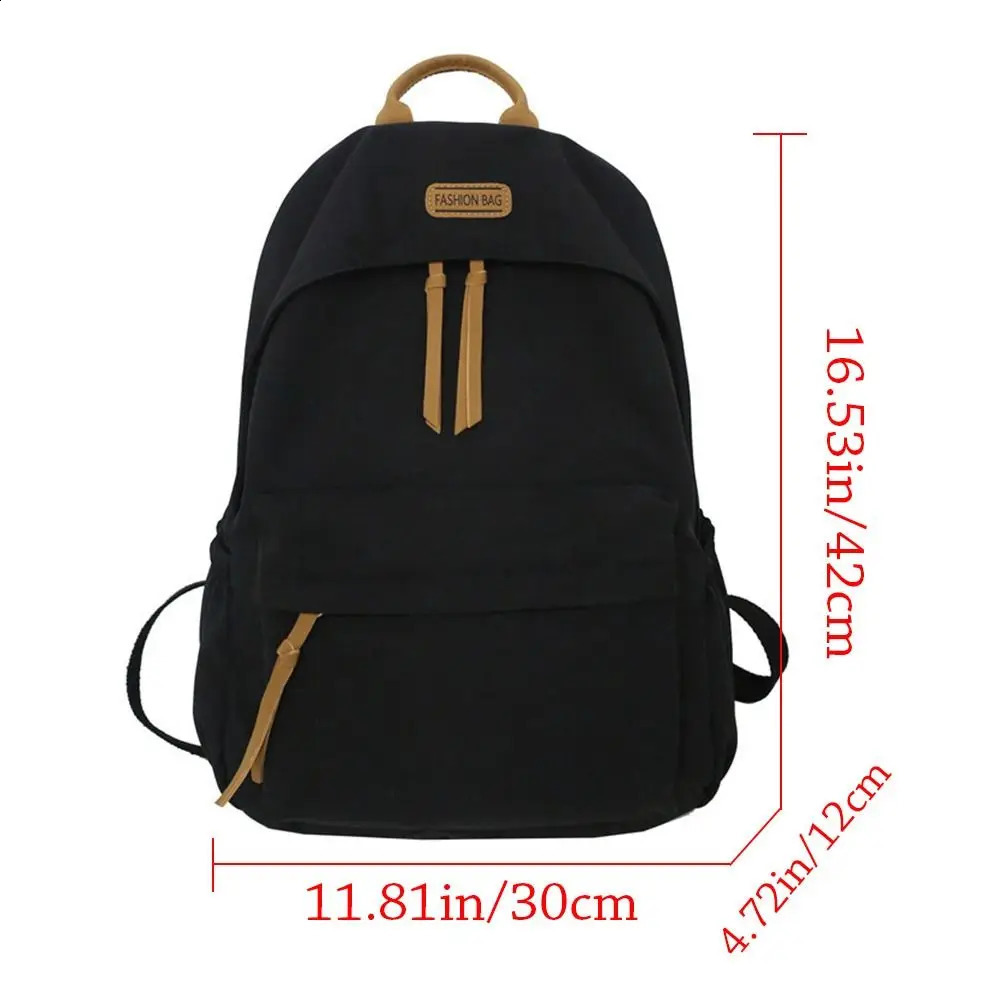Solid Color Backpack Student School Bag Japan and South Korea Teenage Girls Simple Large-capacity Backpack Rucksack Bags 241226