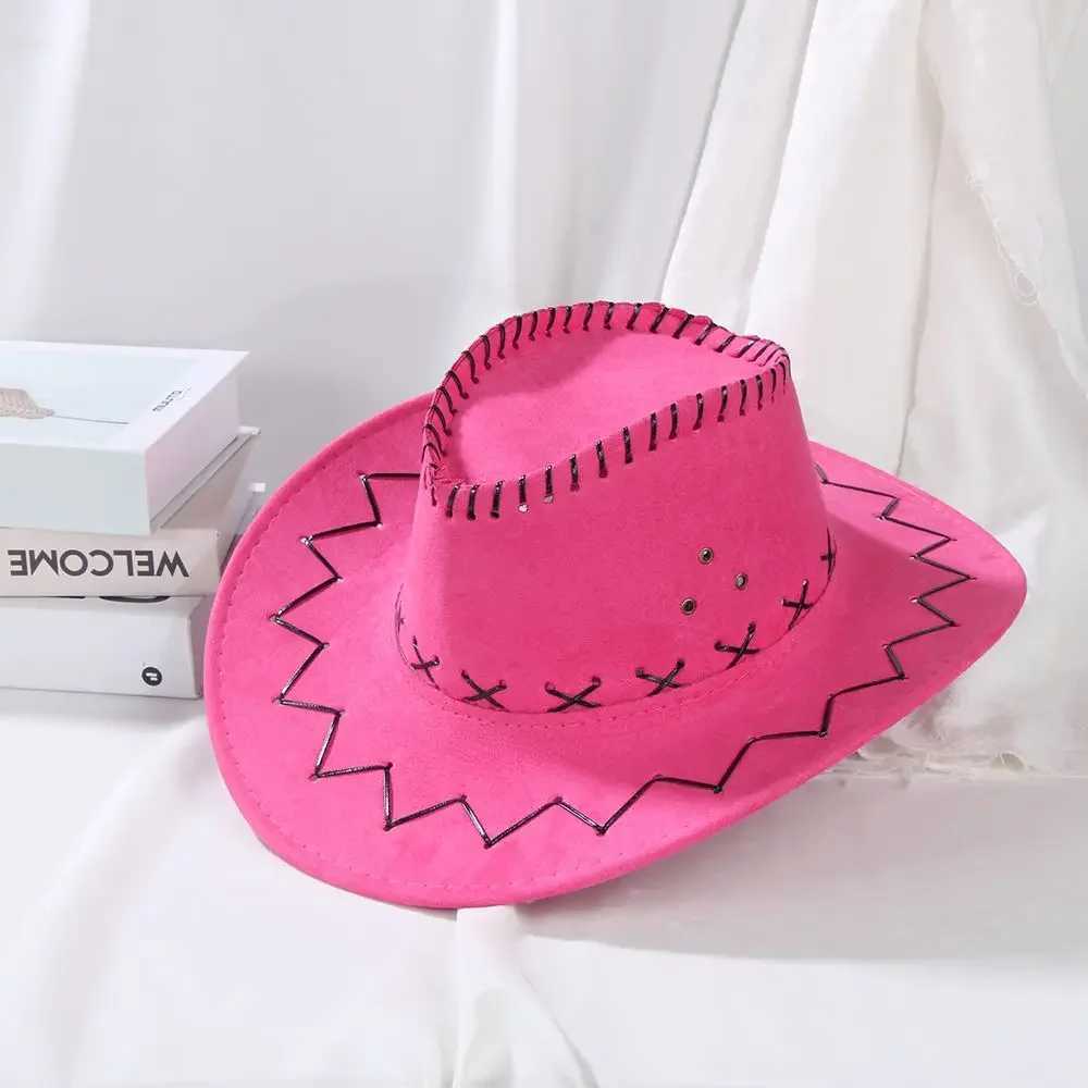 Fashionable retro Western suede denim hat unisex wide Brim Panama jazz hat outer back hat streetwear fancy Dr Accory W241225