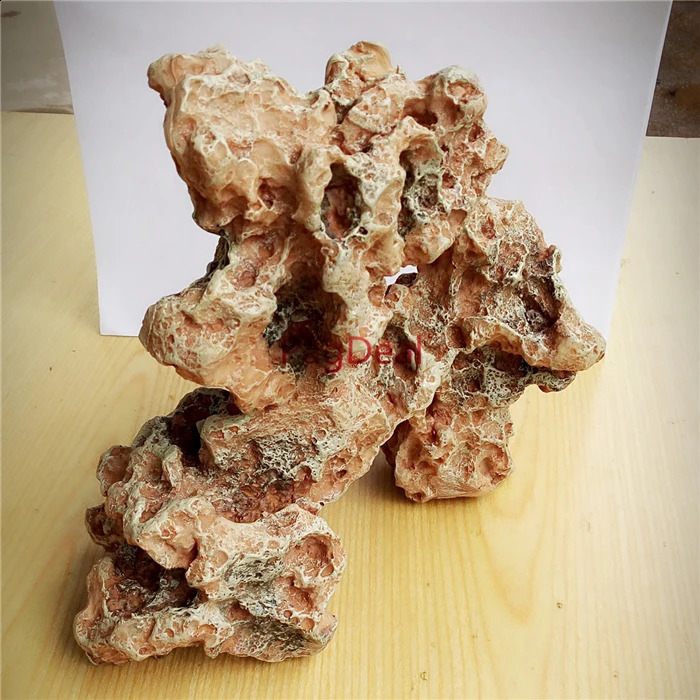L24cm*W12*H24cm Aquarium Fish Tank Decoration Resin Rockery Landscape Rock Holes Hiding Cave Tree Aquatic Ornament Large 241225