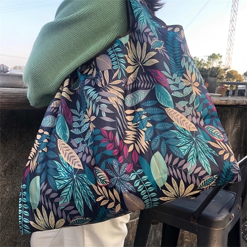 Versatile Folding Shopping Bag Large Capacity Travel Tote Fashion Reusable Grocery 241203