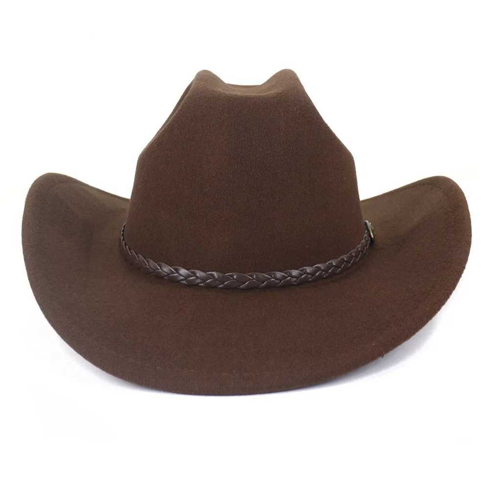 Vintage Western White Cowboy Hat Womens Ethnic Style Fedora Hat Gentleman La Jazz Cowboy Girl Church Sombrero Hombre Cs W241225