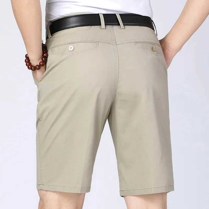 Classic mens cotton shorts mens stretch casual shorts Bermuda knee shorts golf sport summer cool breathable shorts khaki beige W241226