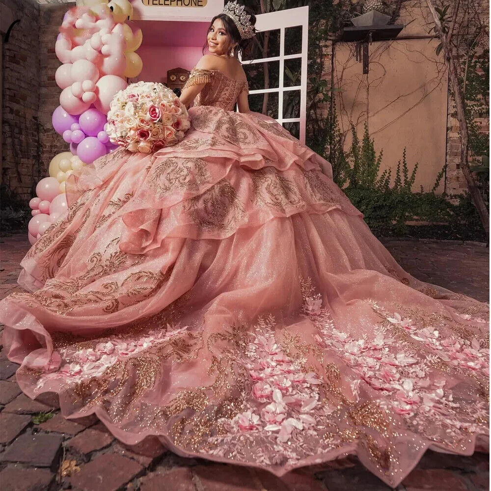 Sweetheart Quinceanera Dresses Lace Appliques Beaded Gown 15 Ball Sparking Junior Girls Pageant Dress Sweet 16 Party Gowns 01