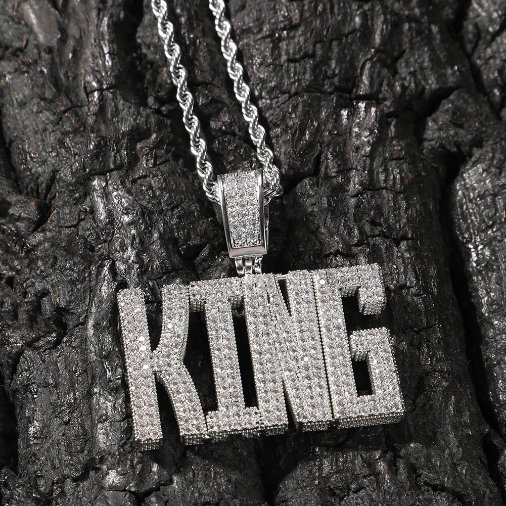 UWIN Custom Regular Script Font Name Necklaces Iced Out Cubic Zirconia Letters Pendant Fashion Hip Hop Jewelry for Gift 241226