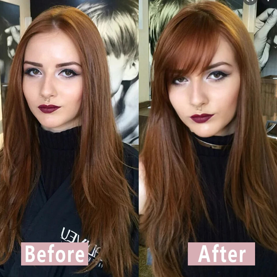 LUPU Synthetic Side Bangs Hair Extensions Clip In Side Bangs Fake Fringe Hairpiece High Temperature Black Blonde False Hair 241225