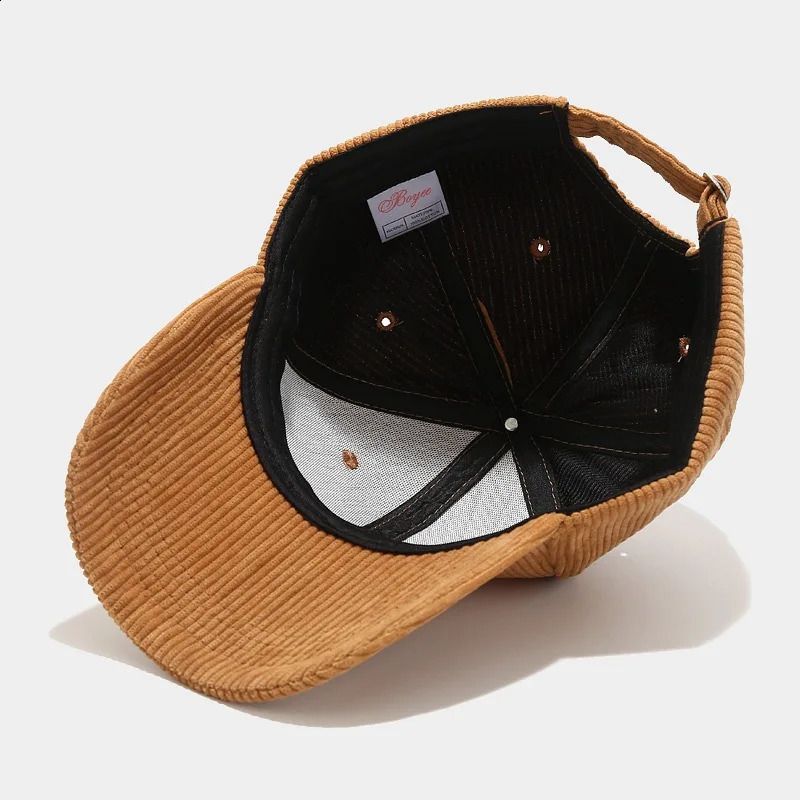 Custom Baseball Caps Professional Custom High Quality Embroidered Corduroy Baseball Caps Men Ladies Adjustable Caps 241226