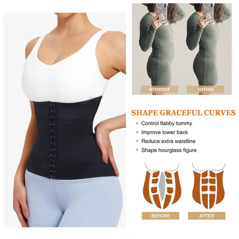MiiOW Waist Trainer Corset Women Binders Shapers Tummy Wrap Body Shapewear Slimming Belt Flat Belly Workout Postpartum Girdle 241225