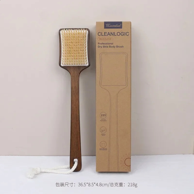 Dry Skin Body Massage Brush Natural Bristle Ebony Dead Skin r Blood Circulation Massage Tool Bath Brush Body Brush 241226