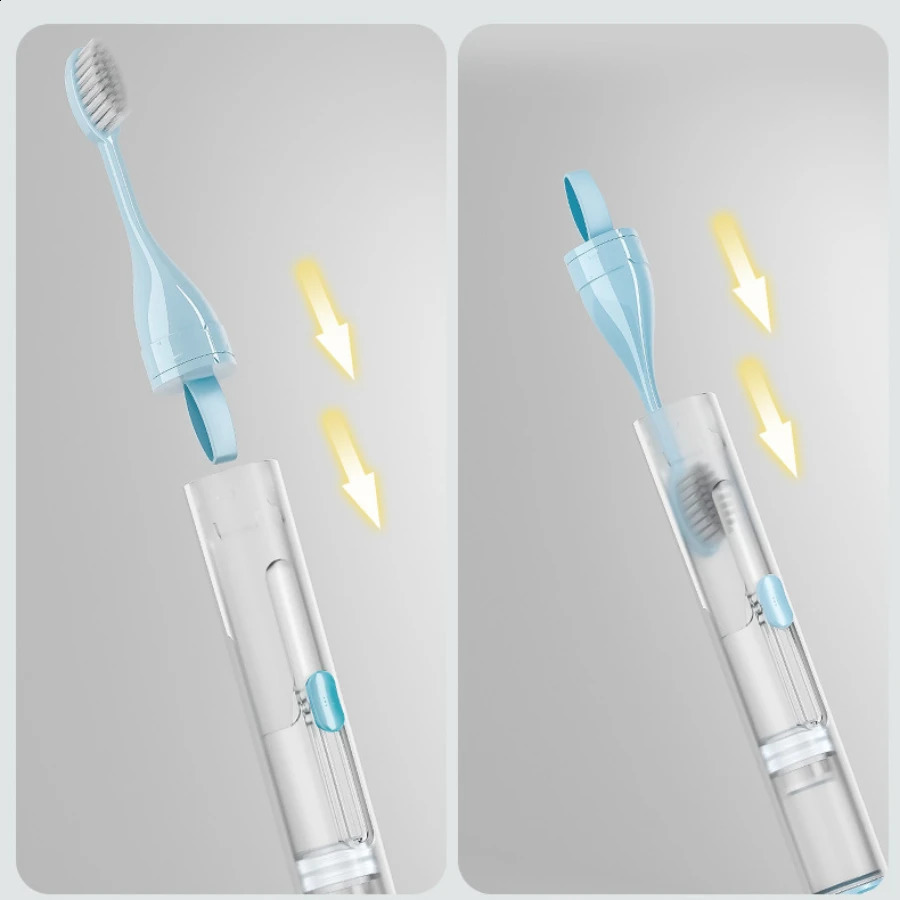 1PC Portable Folding Toothbrush Travel Toothbrush Set Creative Tooth Clean Tools Can Hold Toothpaste 241226