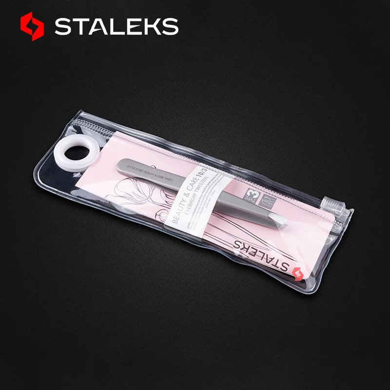 1pc STALEKS Stainless Steel TBC-10-3 Eyebrow Tweezers High Quality Tweezer Eyelash Extension Makeup Tool 241223