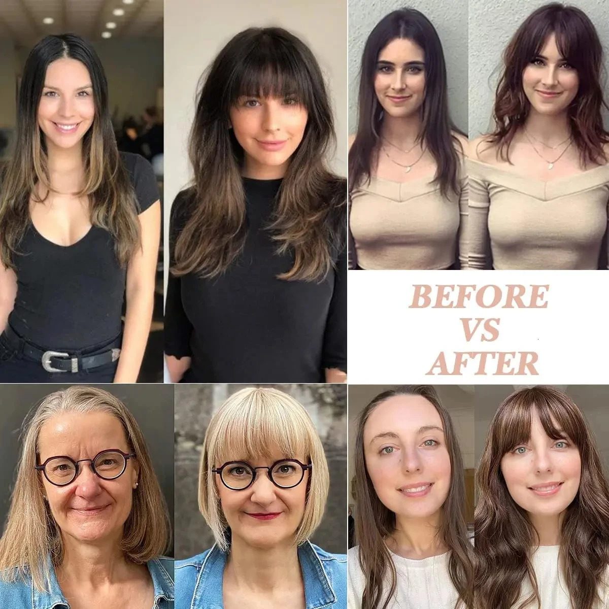 100% Human Hair Clip in Bangs Natural Bang Hair Extensions Wispy French Bangs Chocolate Brown Fringe HairPieces for Women Girls 241225