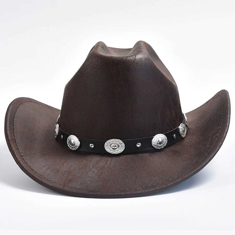 Neutral artificial leather western cowboy hat retro gentleman cowboy girl jazz hat Sombrero Hombre W241225