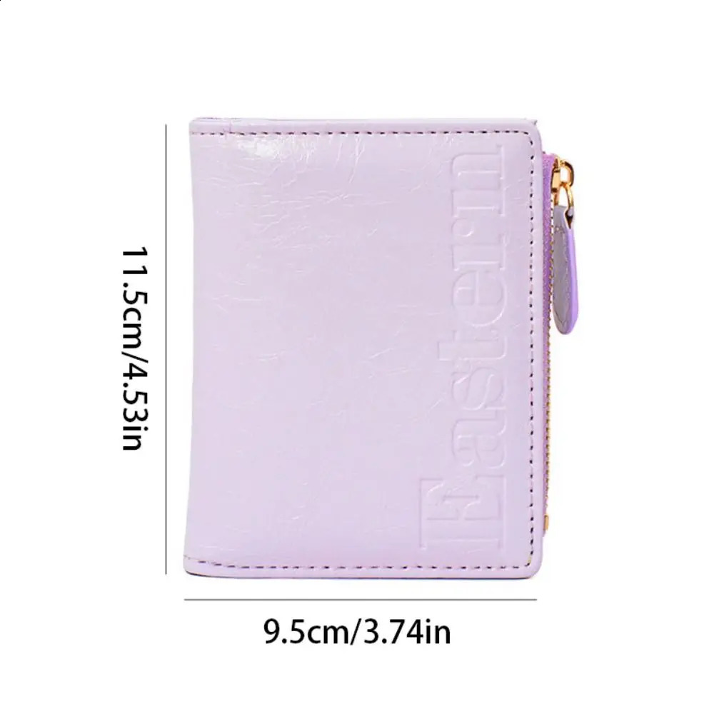 Waterproof Cracked Coin Purse Wallet Handheld Protective Case Money Purse Bag Silver PU Leather Folding Card Holder Travel 241224