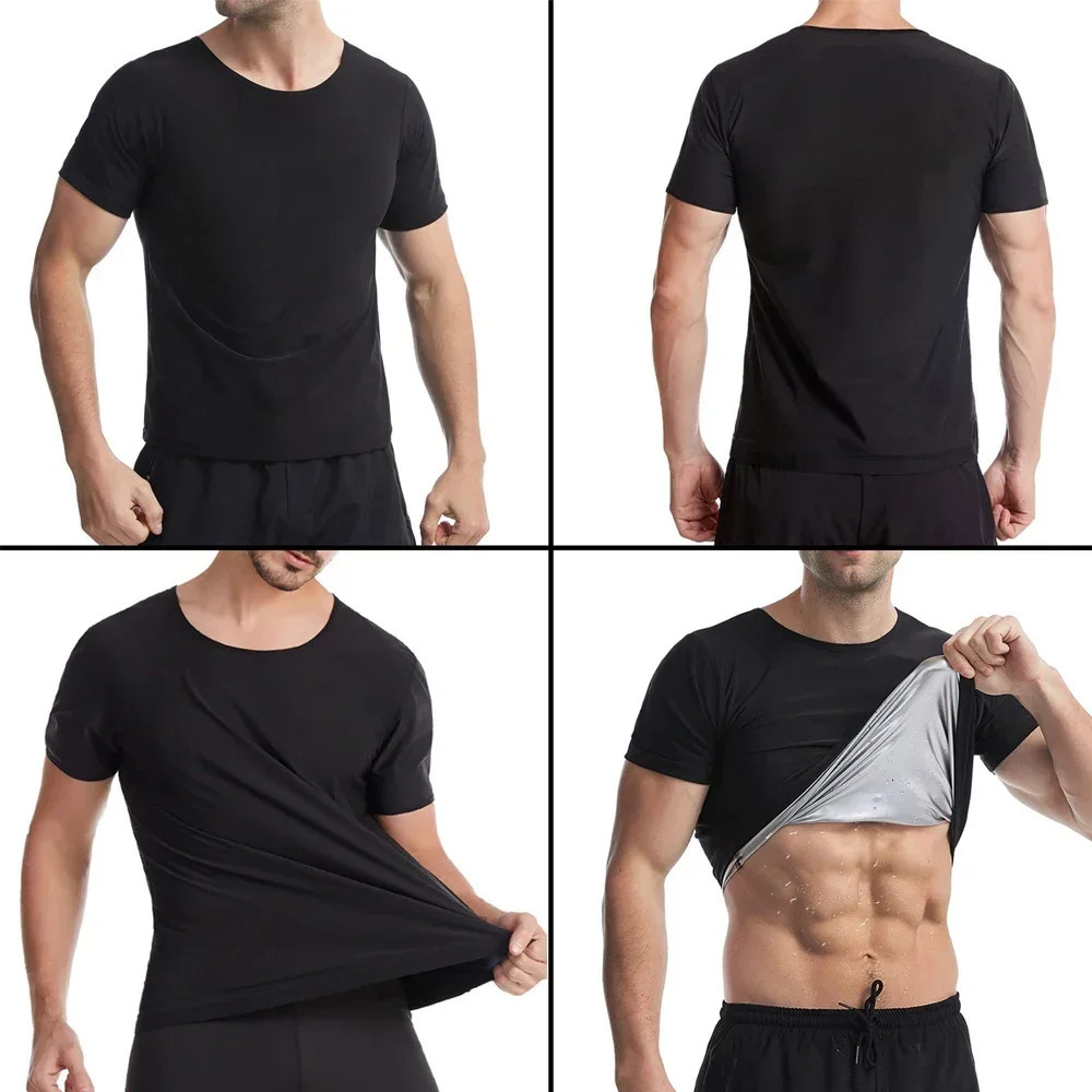 Professional Men Sauna Shirt Sweat Waist Trainer Corset Polyester Tank Top Shapewear Women Gym Slimming Shirt Workout Suit 241225
